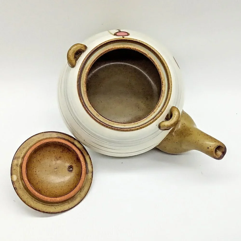 Handmade Korean Chulhwa Buncheong Cherry Ceramic Tea Set